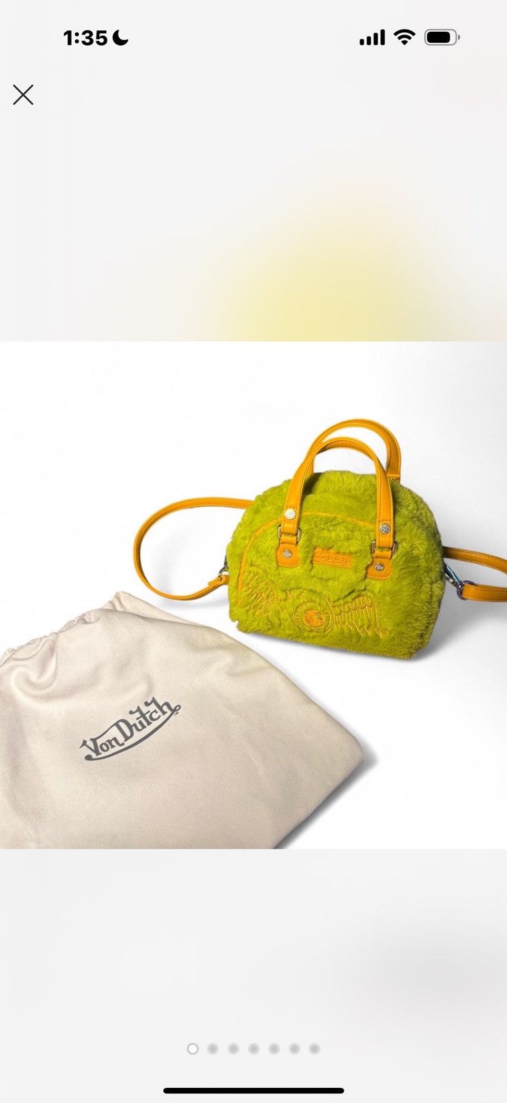 Von Dutch Von Dutch Authentic Vegan Sherbet Furry Small Bowling Purse Size ONE SIZE - 1 Thumbnail
