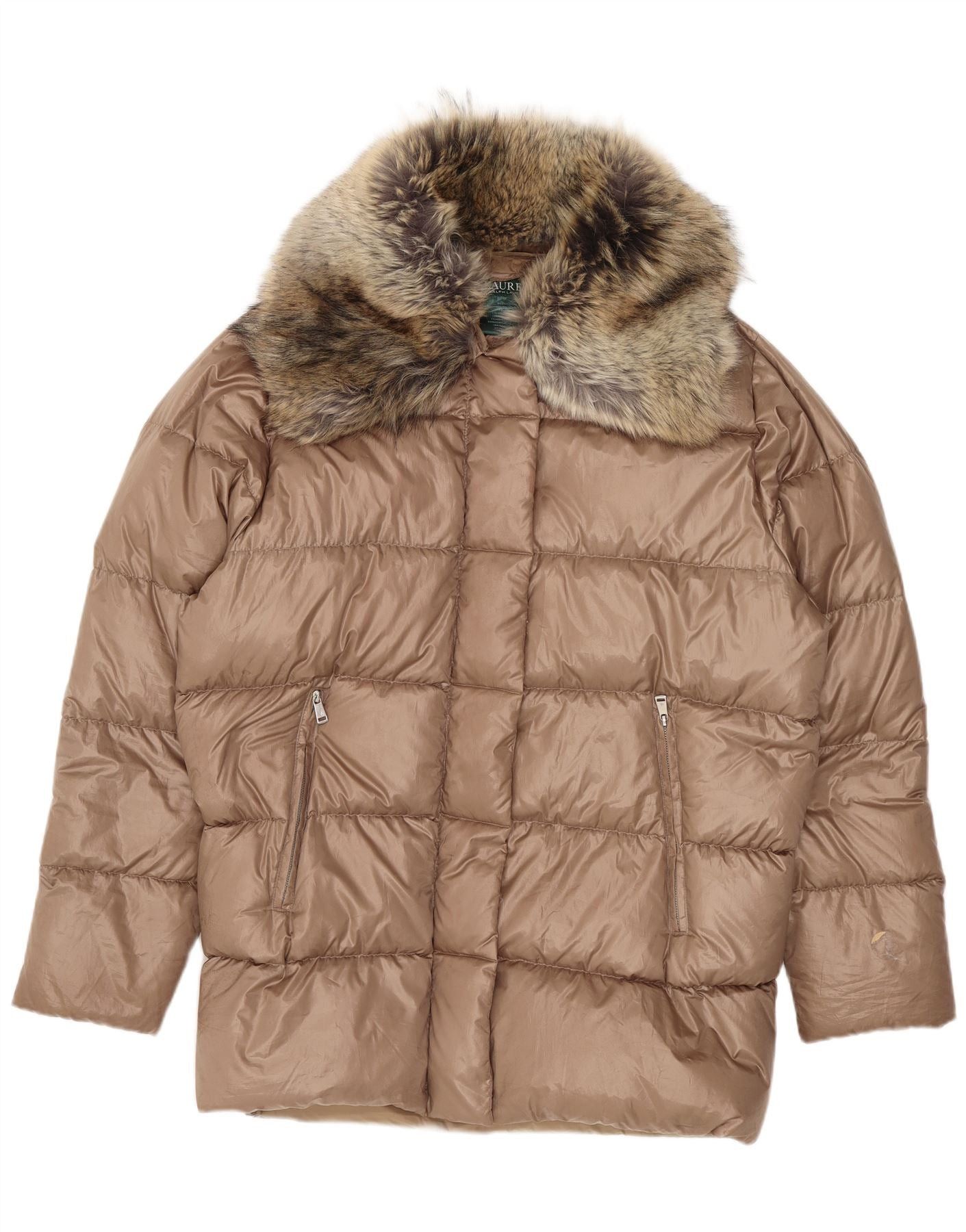 Ralph Lauren Womens Overd Padded Jacket UK 10 Small Brown Polyester Size XL / US 12-14 / IT 48-50 - 1 Thumbnail