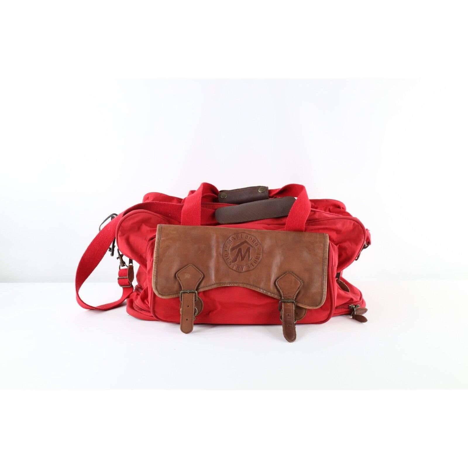 Marlboro × Vintage Vintage 90s Distressed Spell Out Marlboro Duffel Bag Size ONE SIZE - 1 Thumbnail
