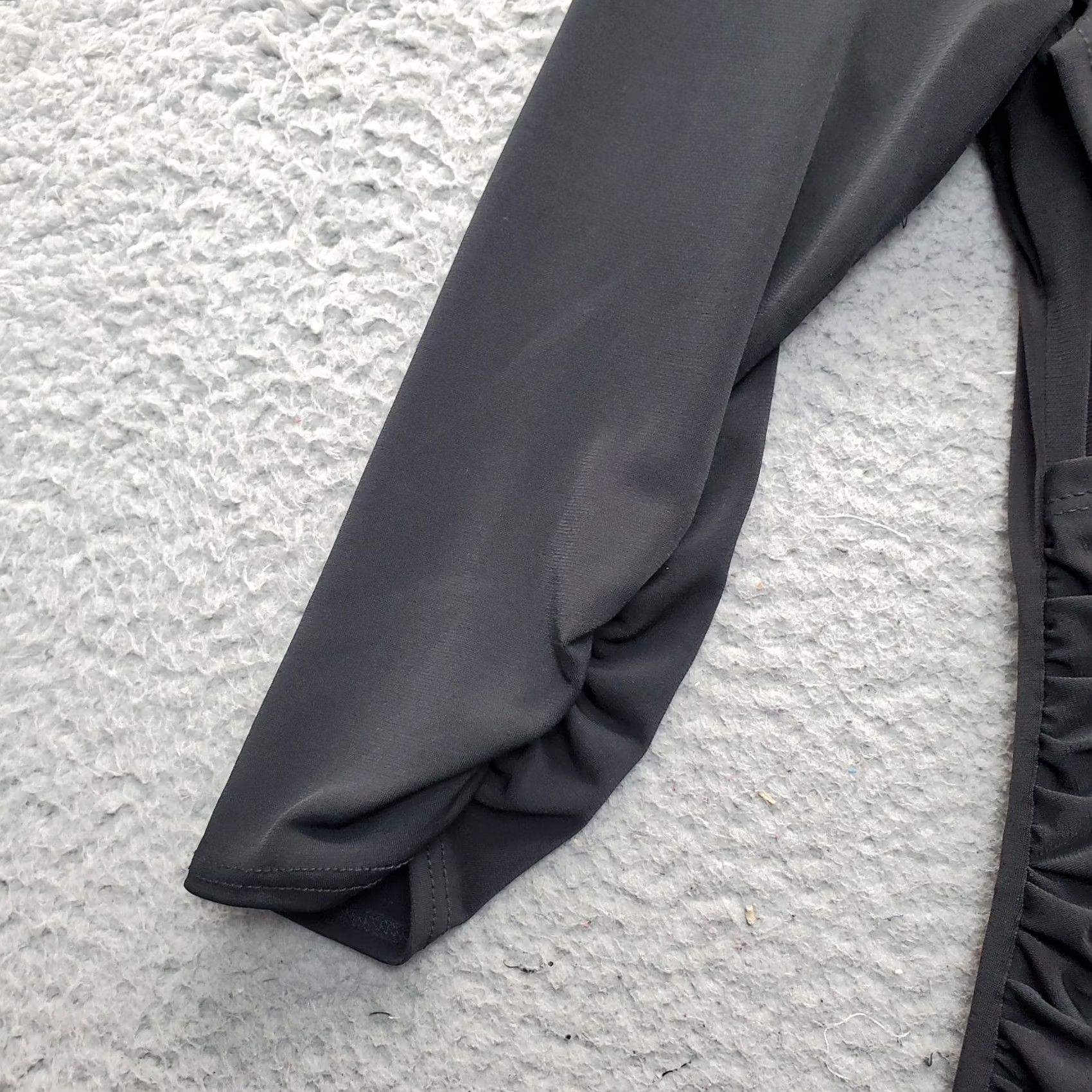Vintage B-Slim Womens Size S Black 3/4 Sleeve Faux Wrap V-Neck Shapewear Dress - White? Size S / US 4 / IT 40 - 4 Thumbnail