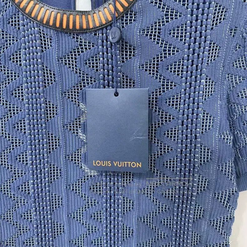 Louis Vuitton Louis Vuitton Blue Woven Cutout Dress Size S / US 4 / IT 40 - 6 Thumbnail