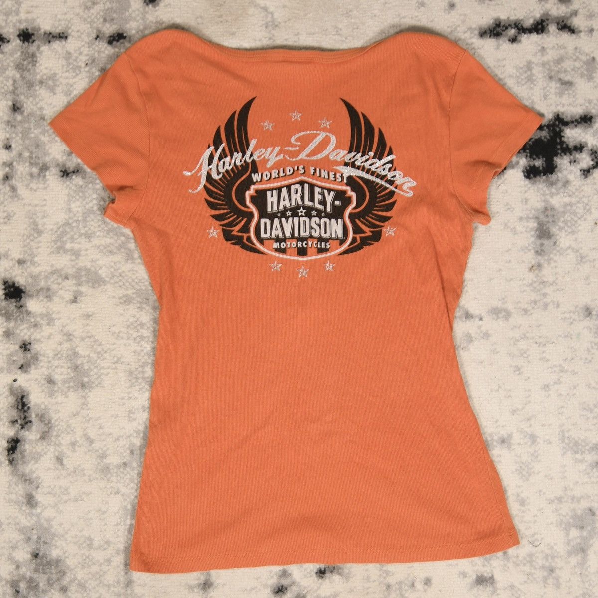 Harley Davidson Y2K Harley Davidson Biker Rhinestones Logo Button Top Size L / US 10 / IT 46 - 4 Thumbnail