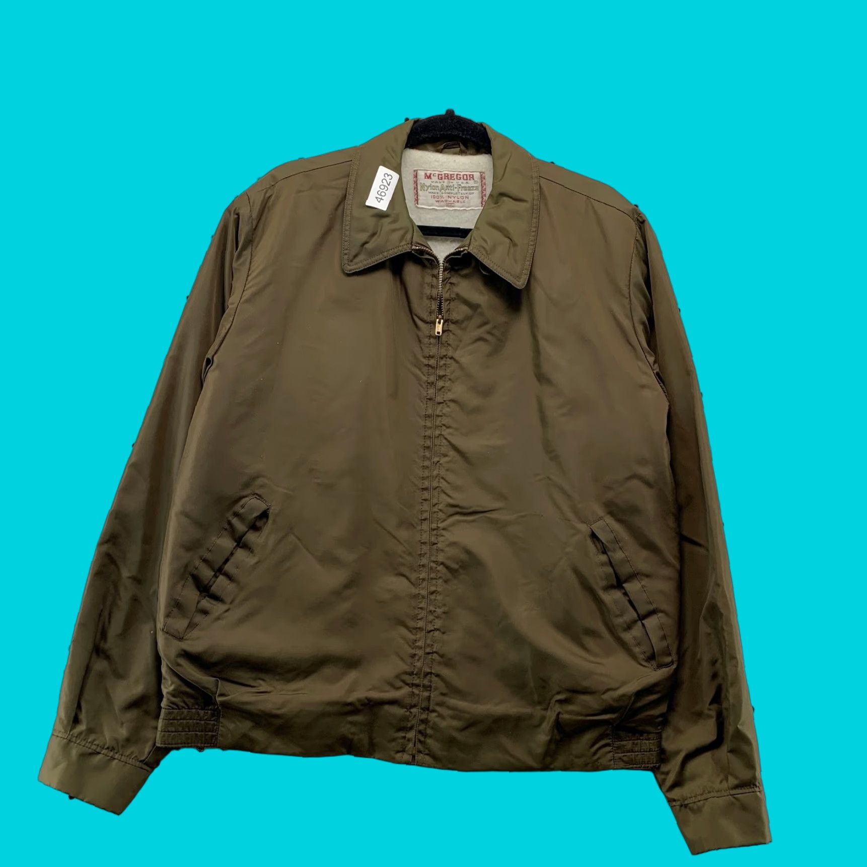 McGregor VINTAGE McGregor Bomber Jacket Mens 42 Brown Nylon Fleece USA Size US XS / EU 42 / 0 - 1 Thumbnail