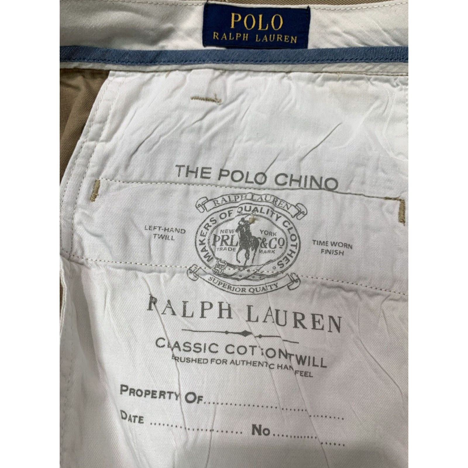 Polo Ralph Lauren POLO RALPH LAUREN CHINO PANTS 36X32 BEIGE FLAT FRONT CASUAL MENS Size US M / EU 48-50 / 2 - 4 Thumbnail