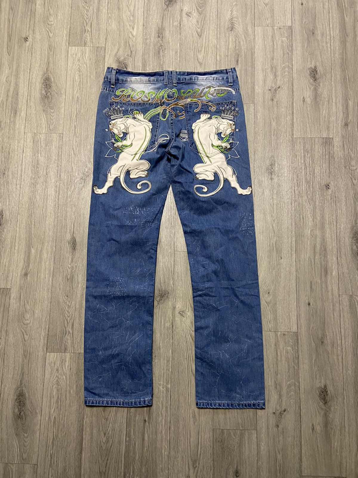 Ed Hardy Japanese Kosmo Lupo Ed Hardy style Vintage Y2K Denim Jeans Size US 32 / EU 48 - 3 Thumbnail