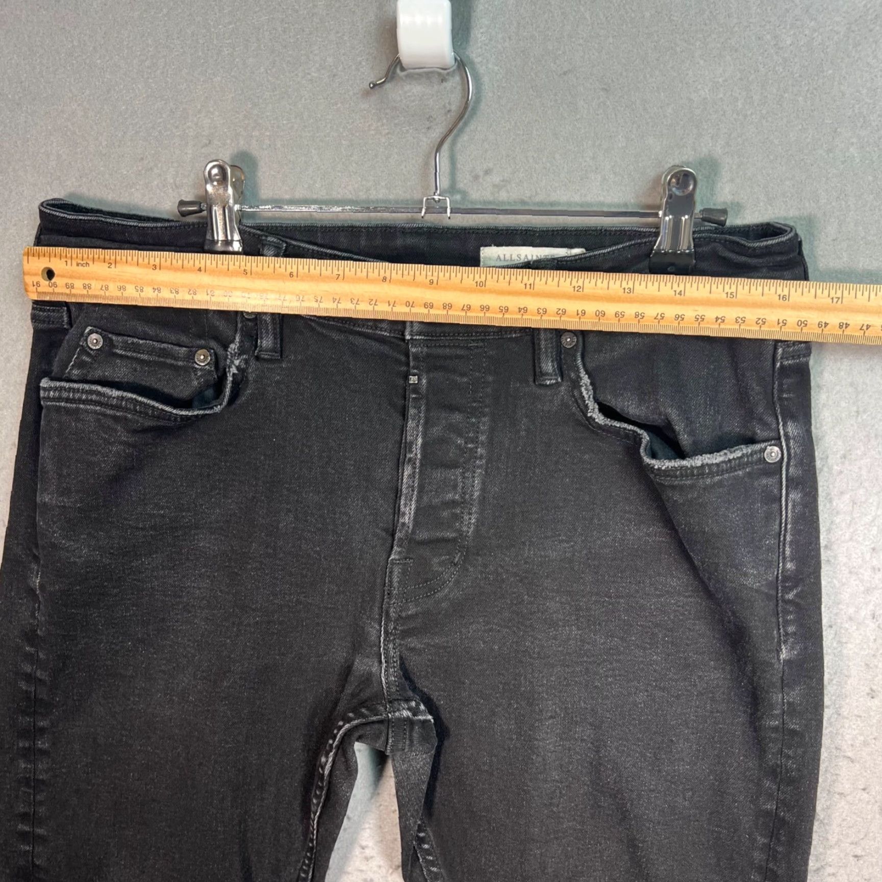 Allsaints AllSaints Jeans Slim Mens Black Denim 30 x 32 Adult Mens 5-Pocket Design Stretch Size US 30 / EU 46 - 6 Thumbnail