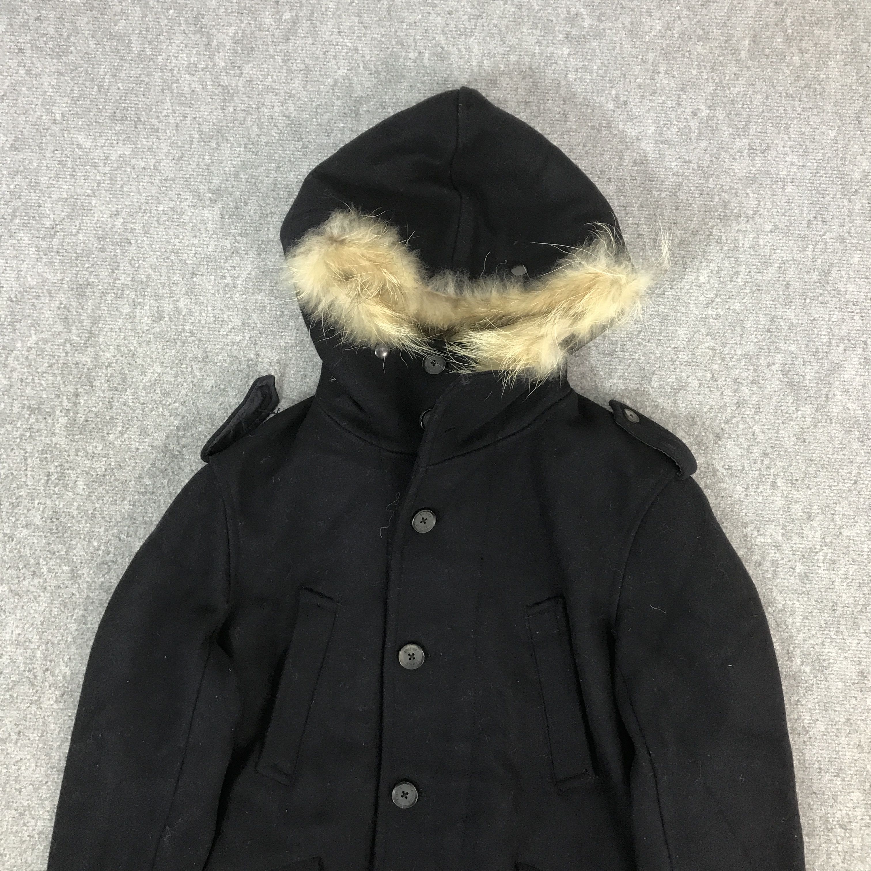 Edifice Japan EDIFICE JAPAN WOOL BLACK JACKET FUR HOODIES Size US L / EU 52-54 / 3 - 3 Thumbnail