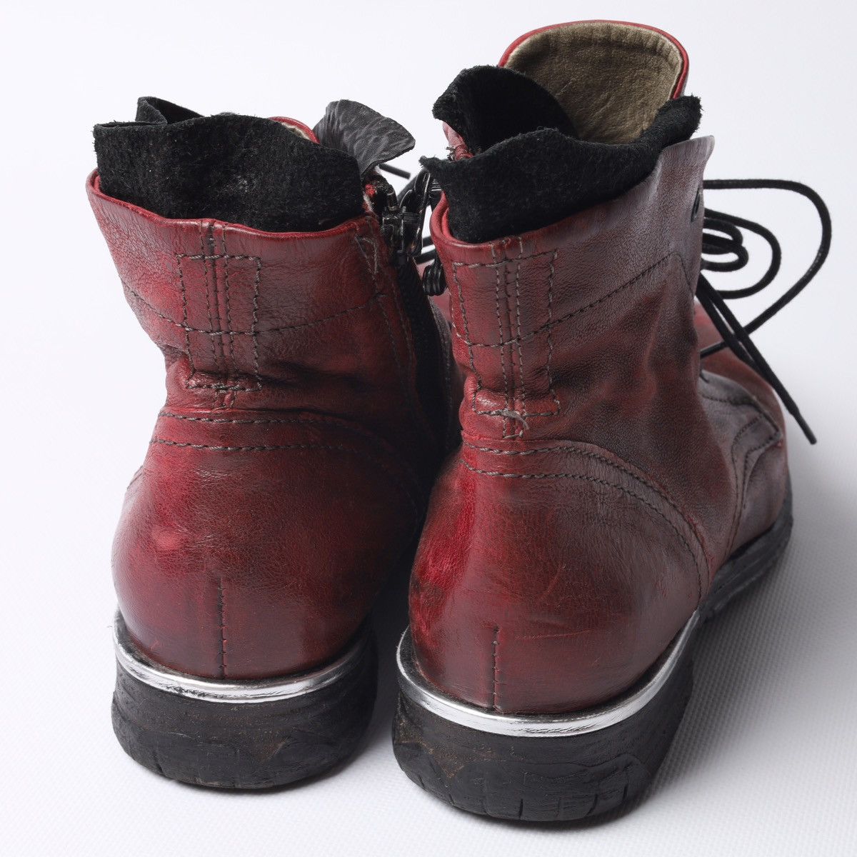 A.S.98 A.S.98 Leather Ankle Boots Western Zip Avantgarde Red Shoes Size US 8 / IT 38 - 4 Thumbnail