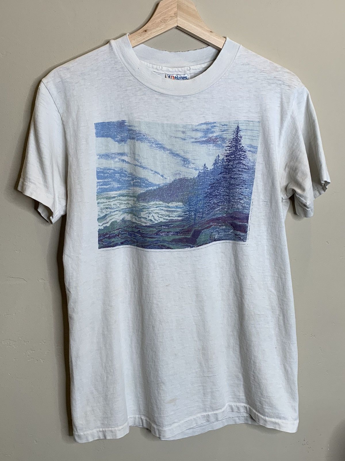 Vintage *RARE* Vintage 1990 Nature Art Painting Single Stitch Shirt Size US M / EU 48-50 / 2 - 1 Thumbnail