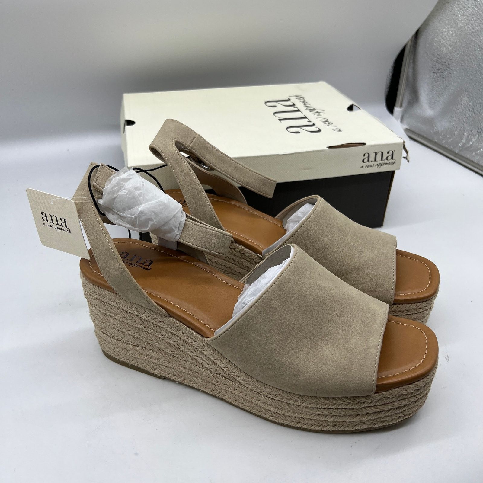 Other a.n.a Laskie Women Shoes Ankle Buckle Strap Sandals Brown Size US 11 / IT 41 - 2 Thumbnail