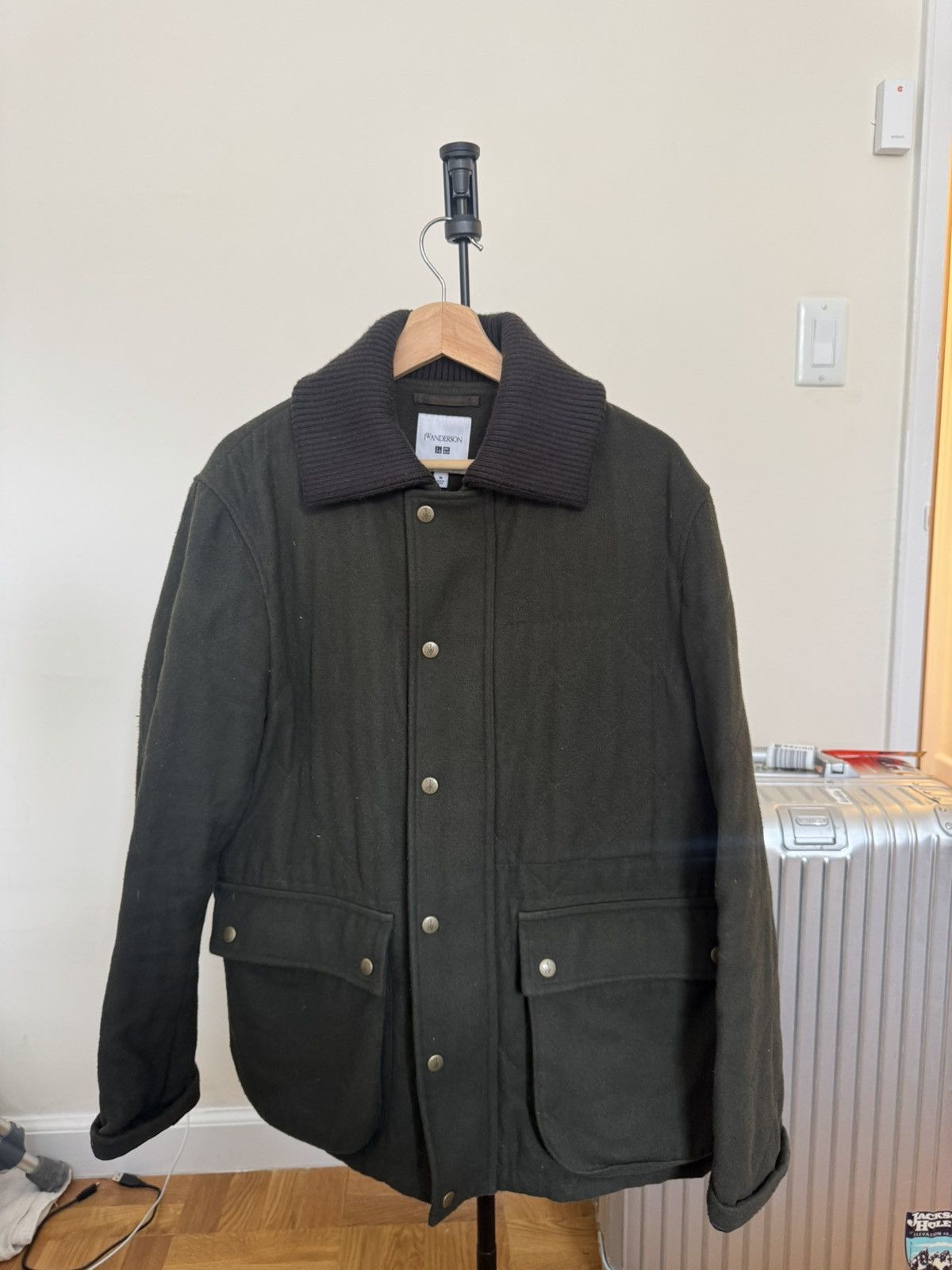JW Anderson × Uniqlo Uniqlo x JW Anderson FW17 Olive Wool Quilted Overcoat Size US M / EU 48-50 / 2 - 1 Thumbnail