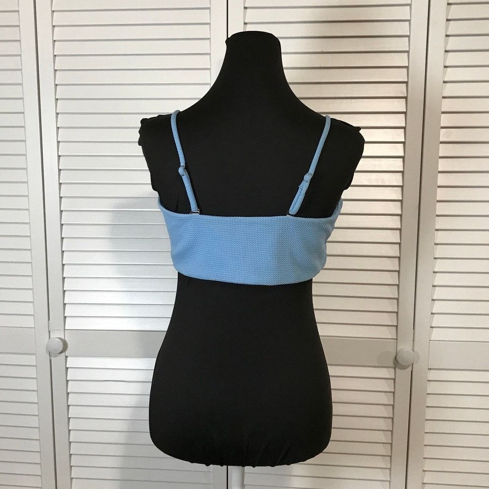 ZAFUL Zaful Light Blue Square Neck Crop Bikini Top XL Size 10 Size L / US 10 / IT 46 - 2 Thumbnail
