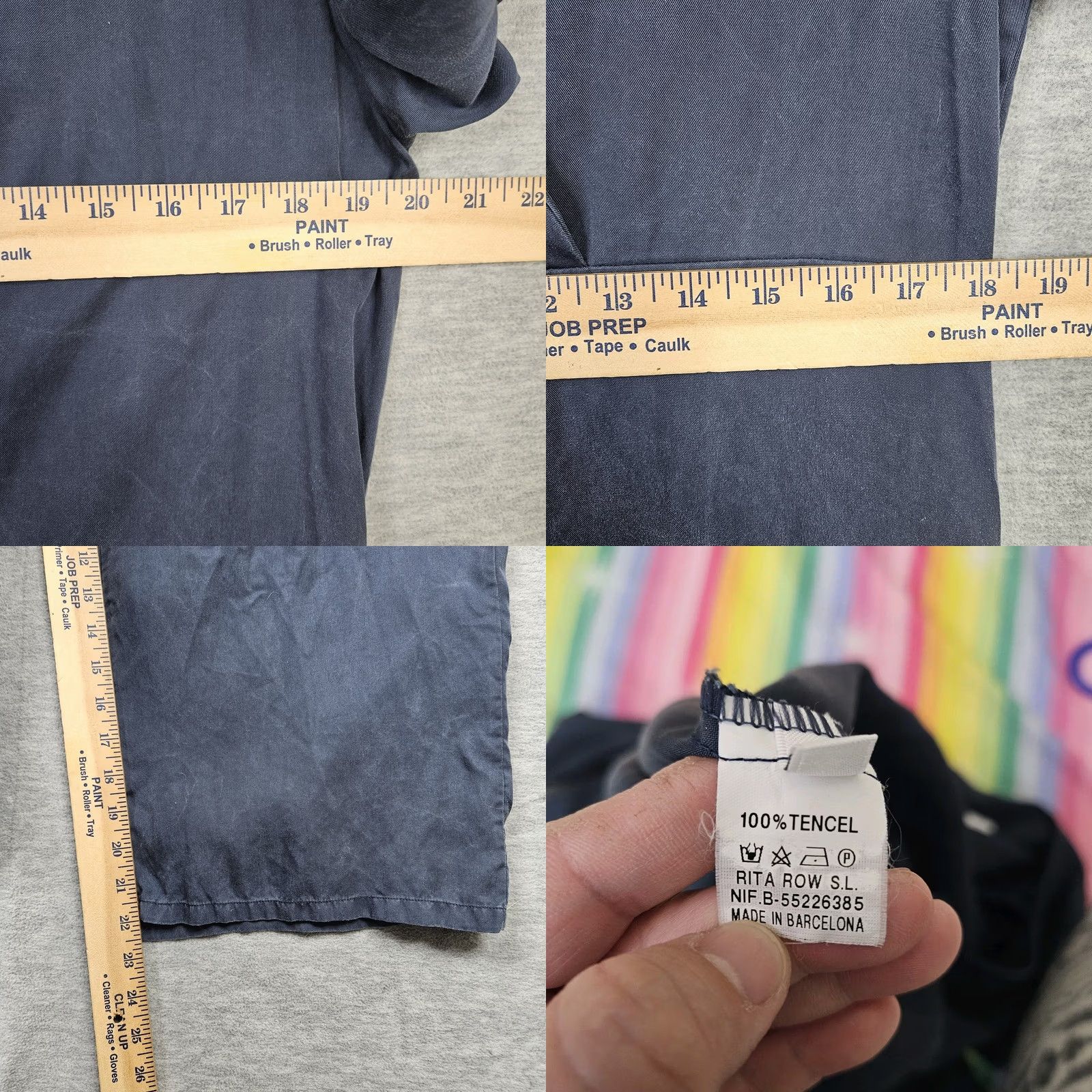Vintage Rita Row V-neck Tencel Blend Short Sleeve Navy Romper Women's M Size 32" / US 10 / IT 46 - 8 Thumbnail