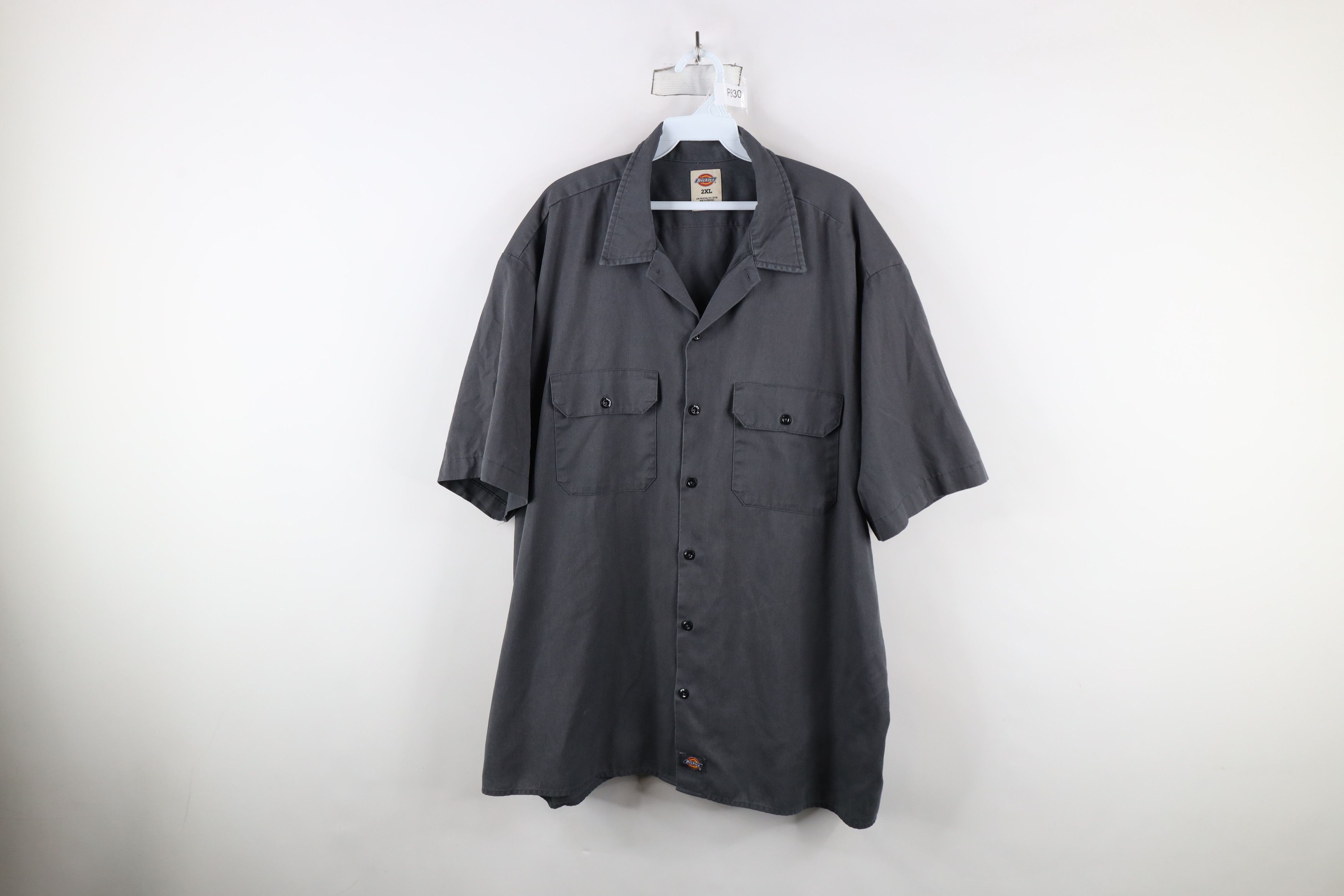 Vintage Dickies Out Workwear Mechanic Button Shirt Gray