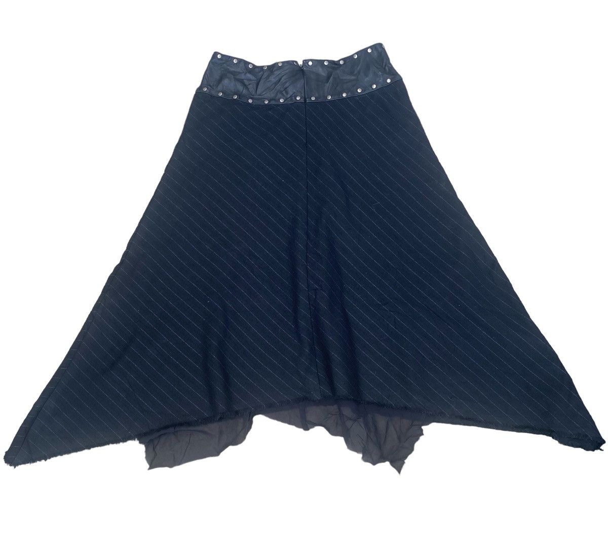 Japanese Brand Koji Tachiyama japan designer leather part stud midi skirt Size 26" / US 2 / IT 38 - 3 Thumbnail