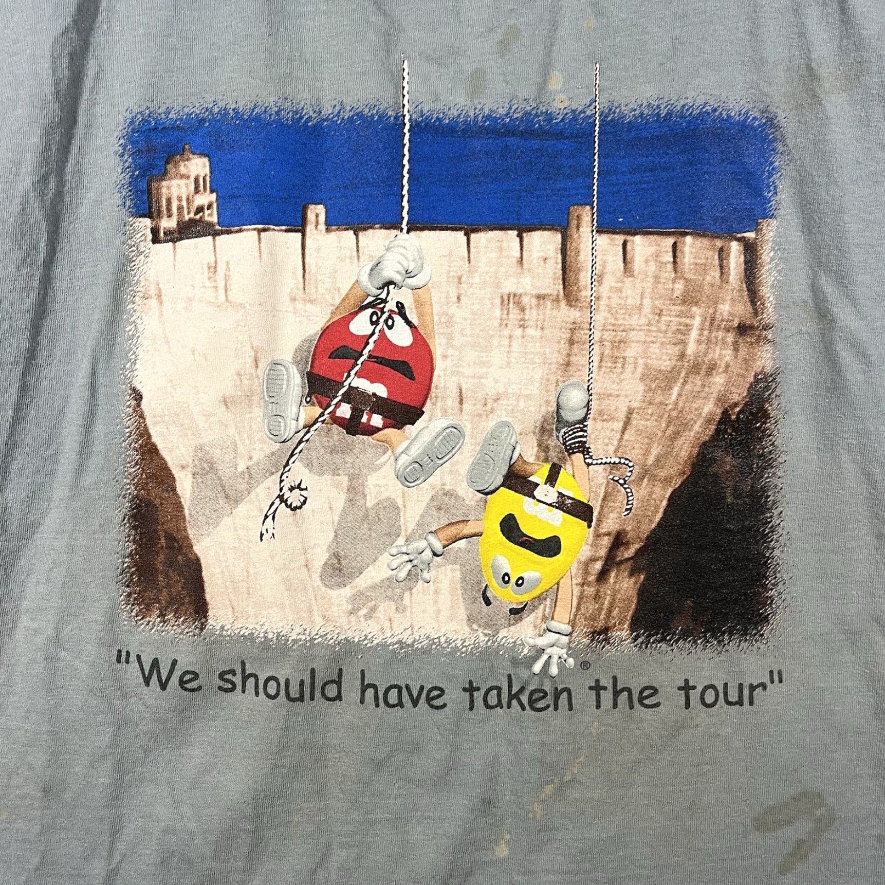 CHOCOOLATE VINTAGE M&M Candy T-Shirt Mens Large Graphic Print 90s Crew Neck Short Sleeve Blue USA Candy Theme Mens Size US L / EU 52-54 / 3 - 2 Thumbnail