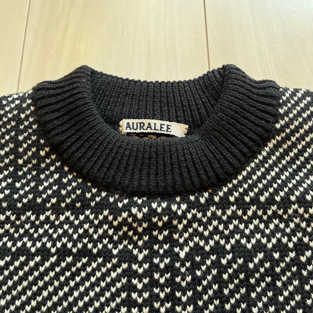 Auralee AURALEE Hard Twist Jacquard Knit Sweater Black 3 Size US L / EU 52-54 / 3 - 2 Thumbnail