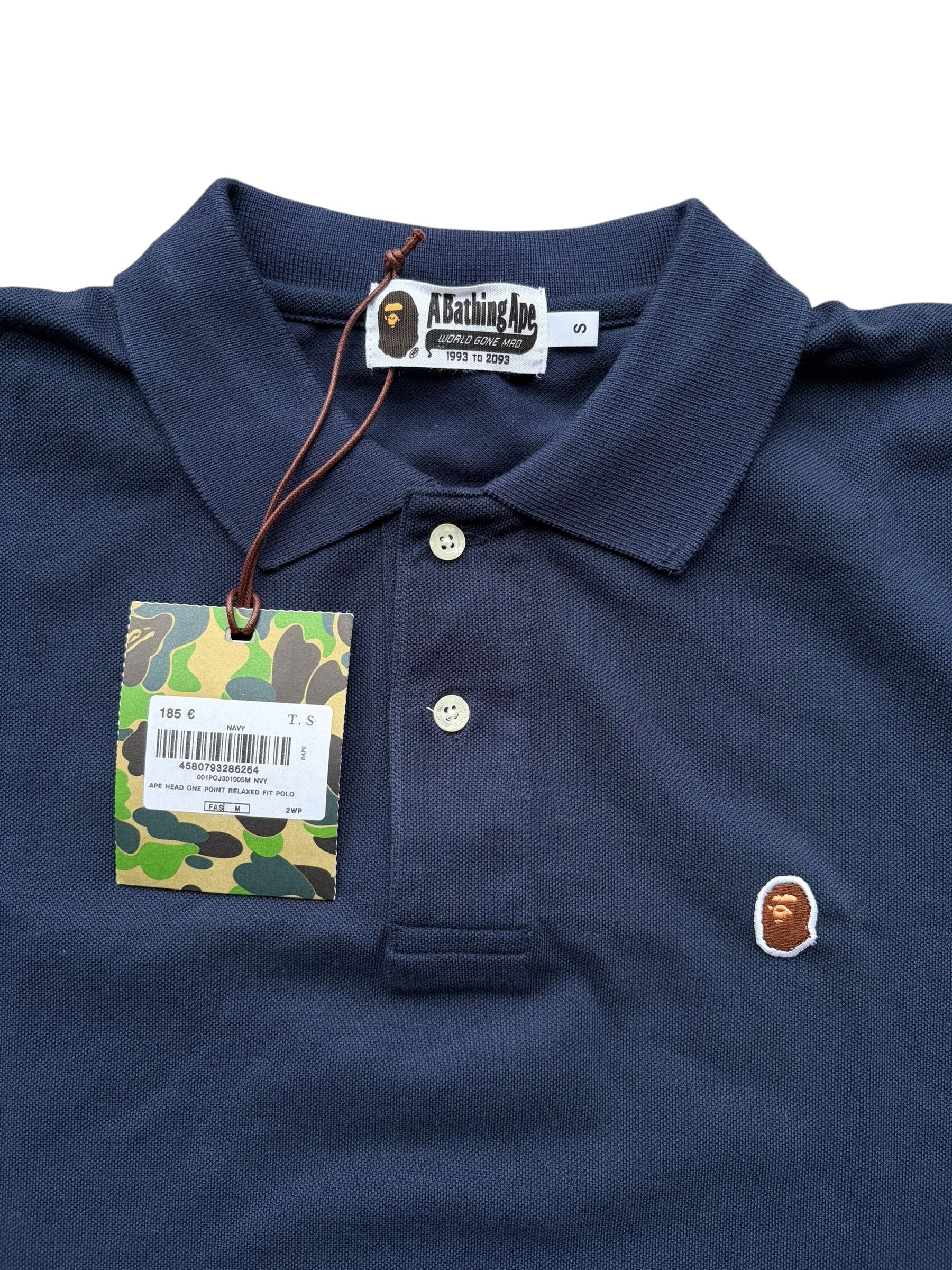 Bape Bape Navy Mini Ape Head Polo T-Shirt Size US S / EU 44-46 / 1 - 3 Thumbnail