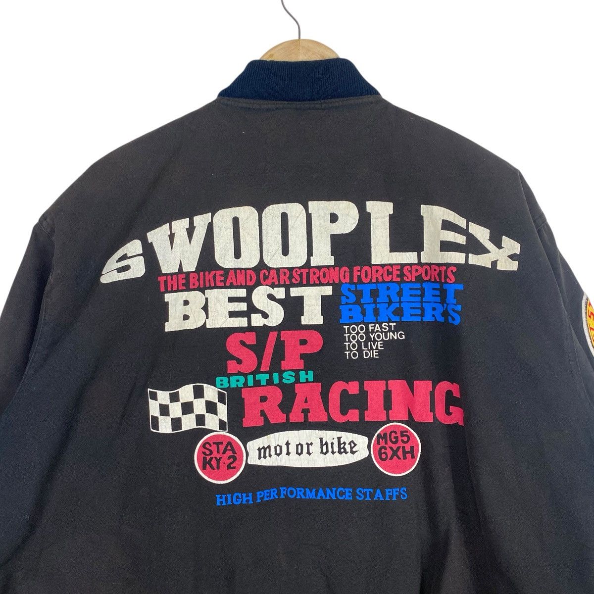 Japanese Brand 💥80s SWOOPLEX RACING TEAM BIKER BOMBER JACKET Size US L / EU 52-54 / 3 - 10 Thumbnail