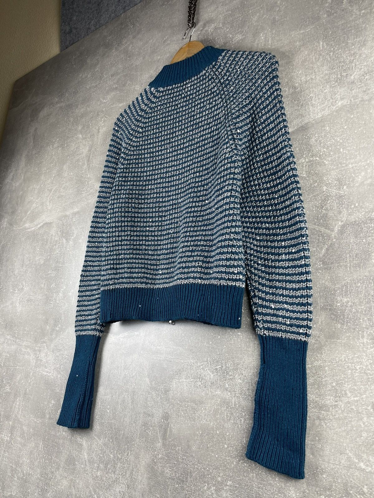 Other Rocco Ragni Cashmere Blue Knit Jacket Size 44 Made in Italy Size M / US 6-8 / IT 42-44 - 7 Thumbnail