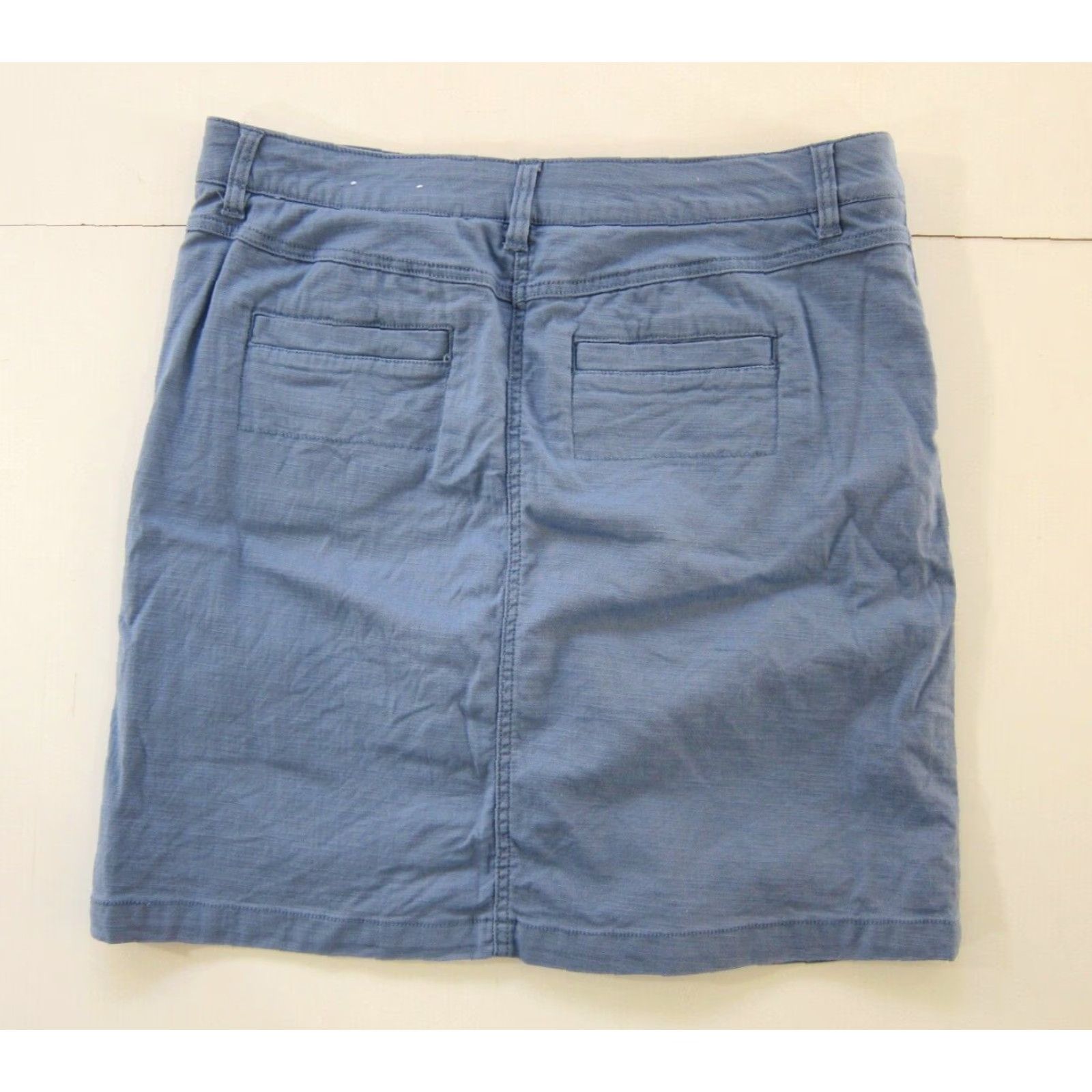 Vintage Intro Love The Fit Blue Cotton Stretch Button Pocket Skirt Skort Women 10 Size 32" / US 10 / IT 46 - 2 Thumbnail