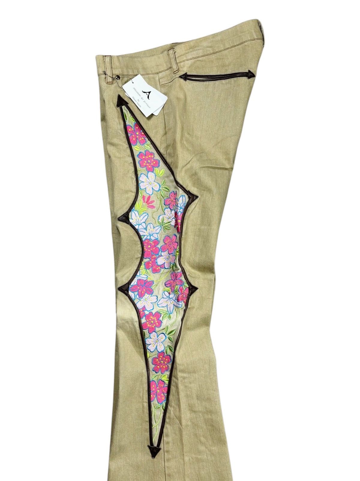 If Six Was Nine 2000s Attache De Prese Mexican Style Patchwork Flared Pants Size US 28 / EU 44 - 4 Thumbnail