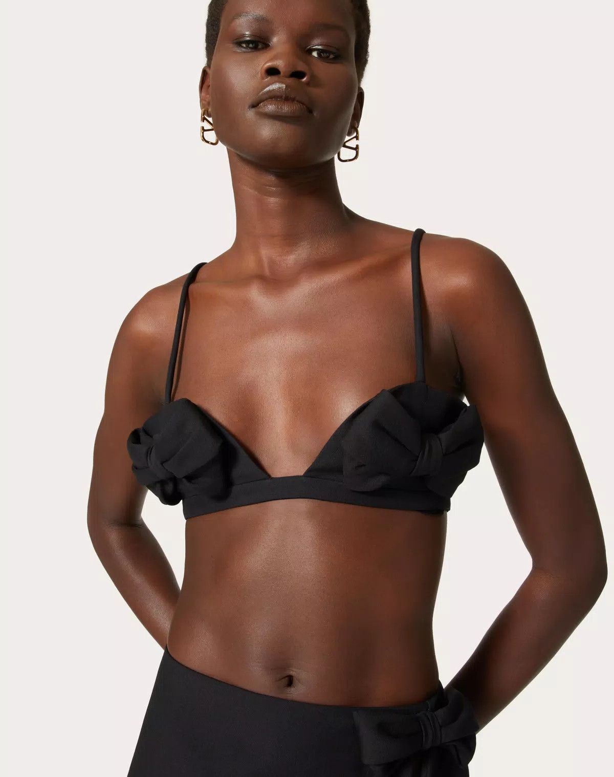 Valentino o1s1wg110625 Size: 42/Crepe Couture Bralette in Black Size ONE SIZE - 6 Thumbnail