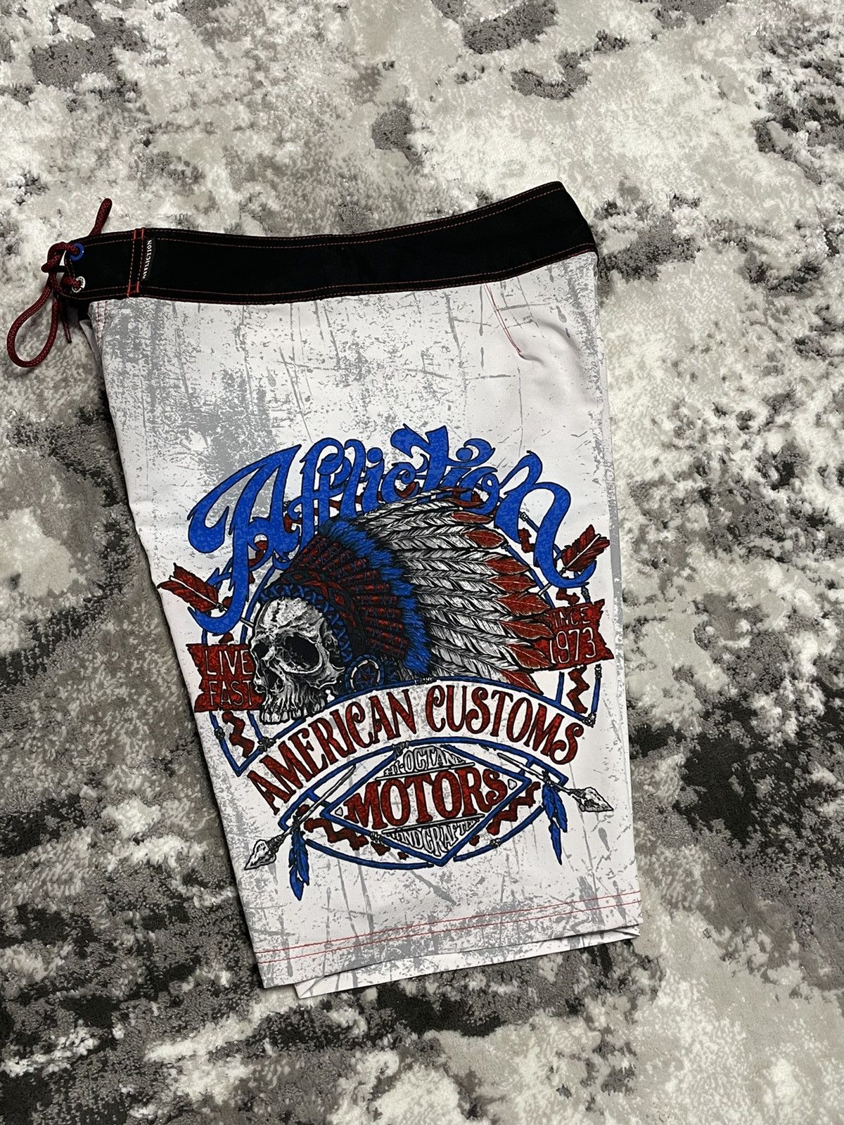 Affliction × Japanese Brand Rare Affliction Skull Y2K Shorts Boardshorts Size US 32 / EU 48 - 6 Thumbnail