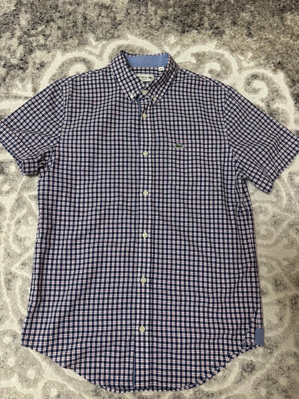 Lacoste Lacoste classic blue checkered shirt with short sleeves Size US M / EU 48-50 / 2 - 8 Thumbnail