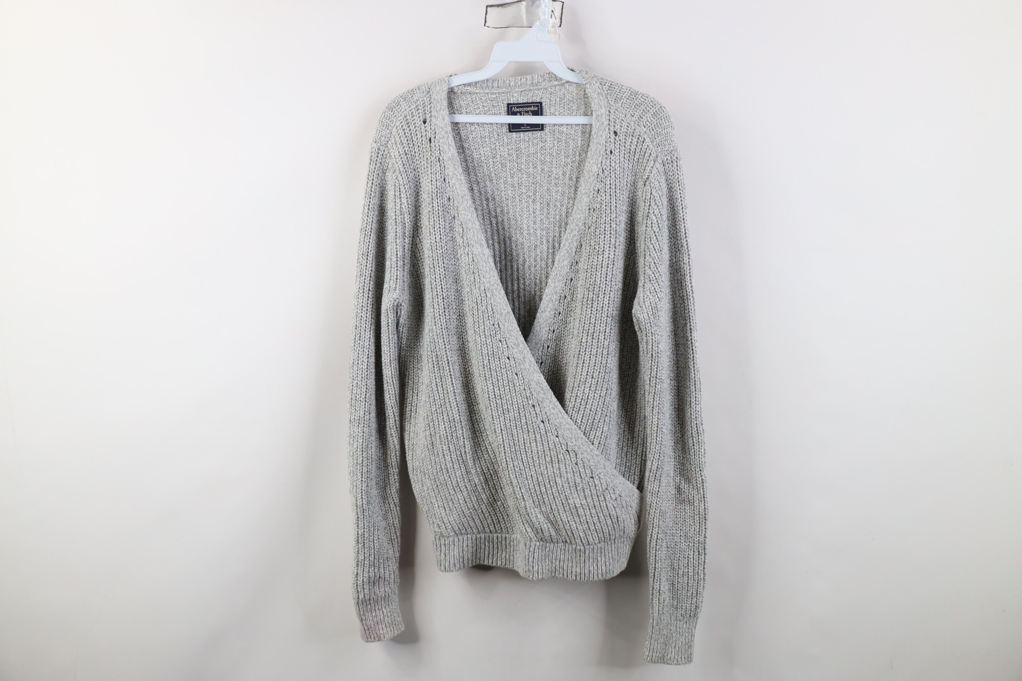 Abercrombie & Fitch Vintage 90s Y2K Abercrombie & Fitch Ribbed Knit Sweater Gray Size L / US 10 / IT 46 - 1 Thumbnail
