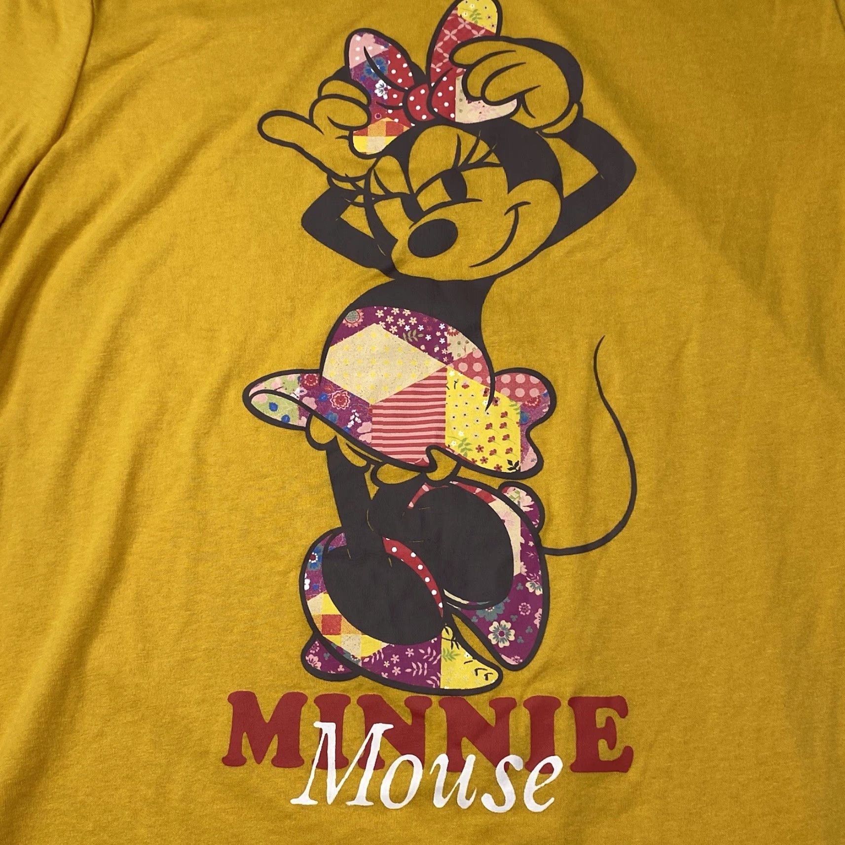 Disney VINTAGE Disney T Shirt Women’s L Minnie Mouse Graphic Yellow Round Neck Top Tee Size L / US 10 / IT 46 - 2 Thumbnail