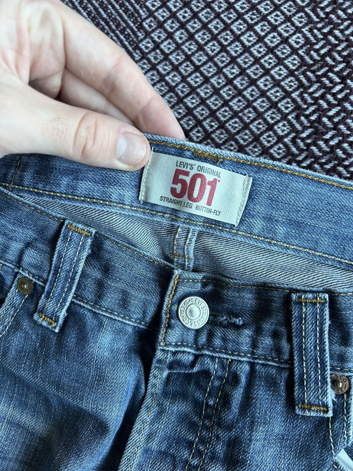 Levi's Vintage Levis 501 Washed Straight Leg Button Fly Jeans 33x32 Size US 33 - 11 Thumbnail