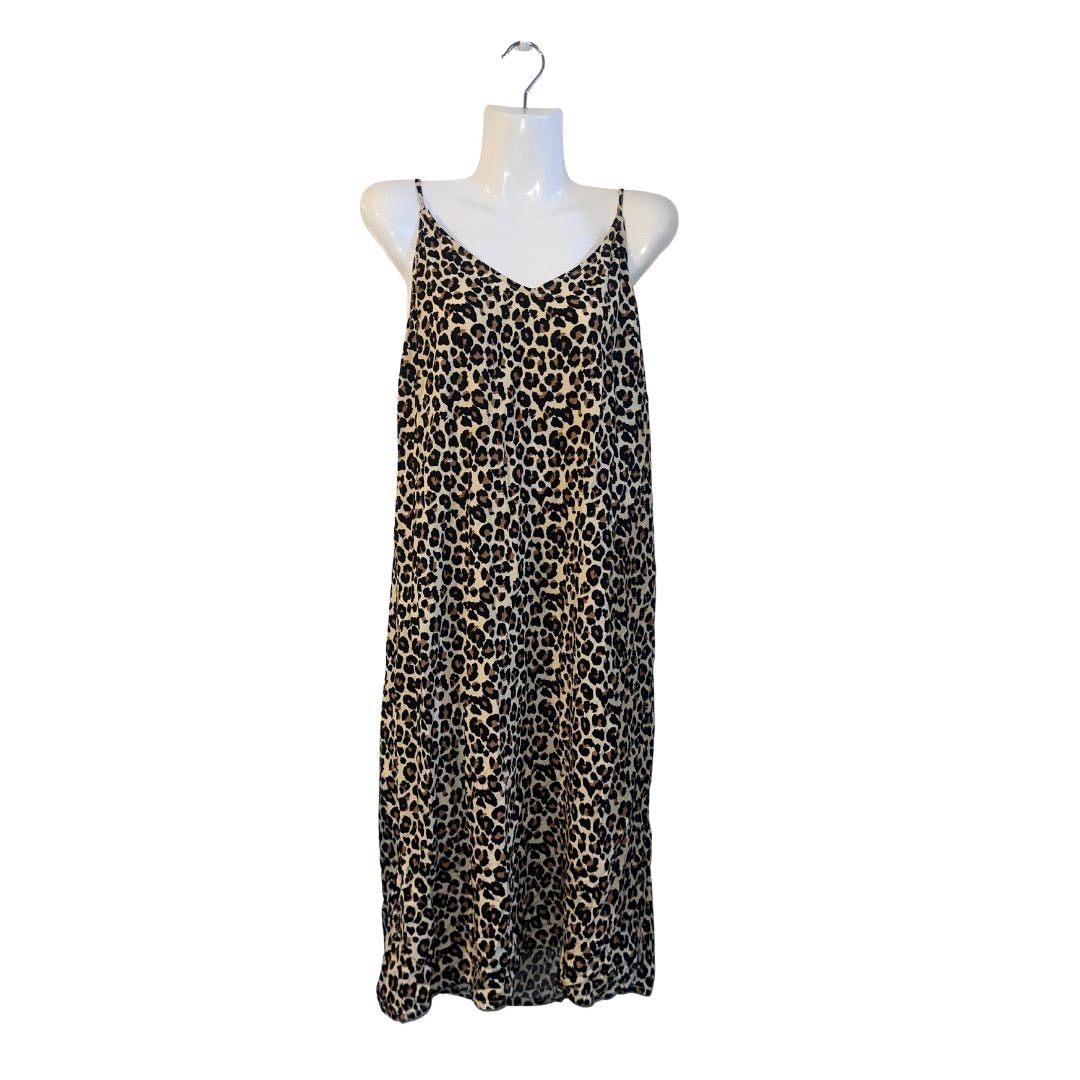 Brixton Brixton Leopard Print Midi Slip Dress Size Large Strap Chic Size L / US 10 / IT 46 - 1 Thumbnail