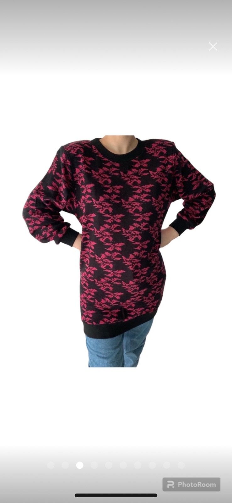 Vintage Designer Vintage 80s Houndstooth Pattern Sweater Size M / US 6-8 / IT 42-44 - 3 Thumbnail