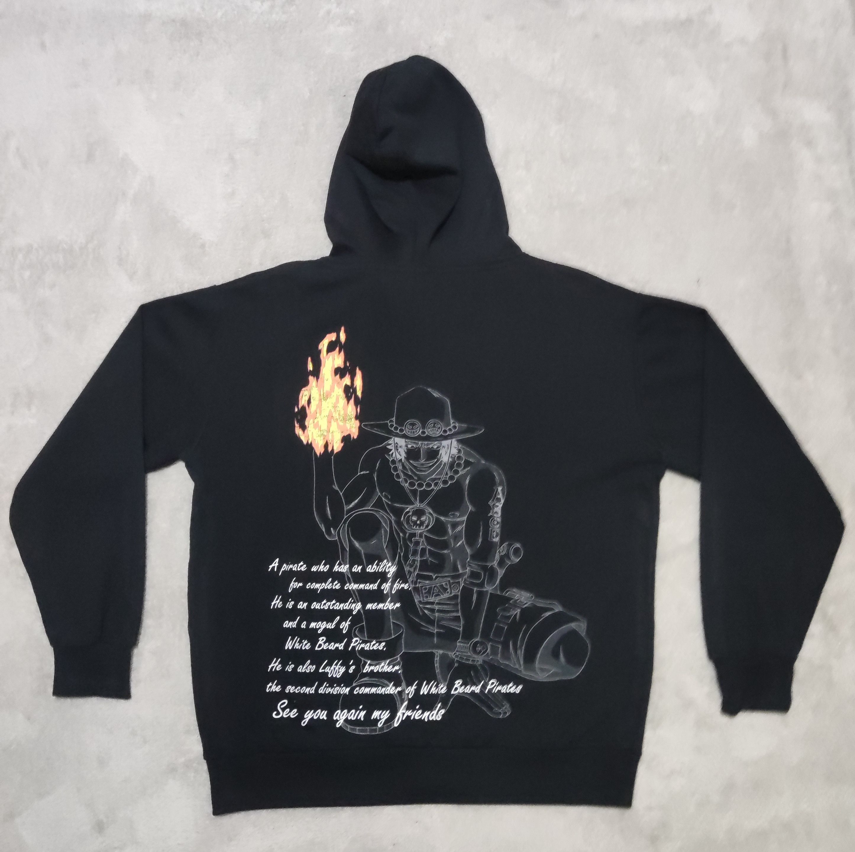 One Piece Official One Piece Portgas D. Ace Tribute Full-Zip Hoodie Size US XL / EU 56 / 4 - 3 Thumbnail