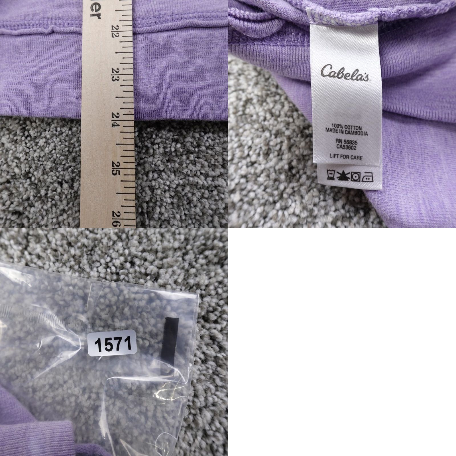 Vintage Cabelas Hoodie Womens M Purple Gray Pullover Sweatshirt Hooded Pockets Thermal Dolman Sleeve Knit Sweater Size M / US 6-8 / IT 42-44 - 10 Thumbnail