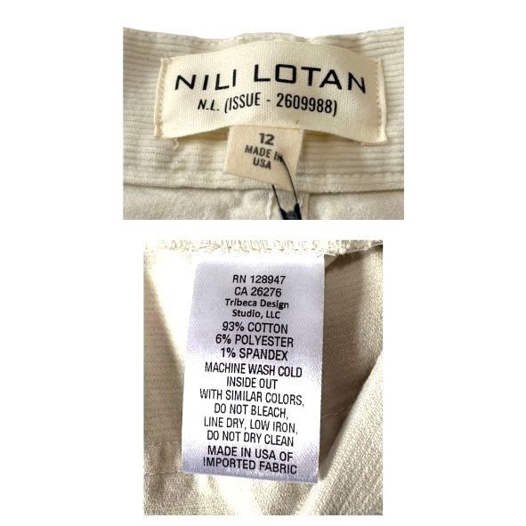 Nili Lotan Nili Lotan Shon Corduroy Pants, Winter White, Size 12, New w Size 34" / US 12 / IT 48 - 4 Thumbnail