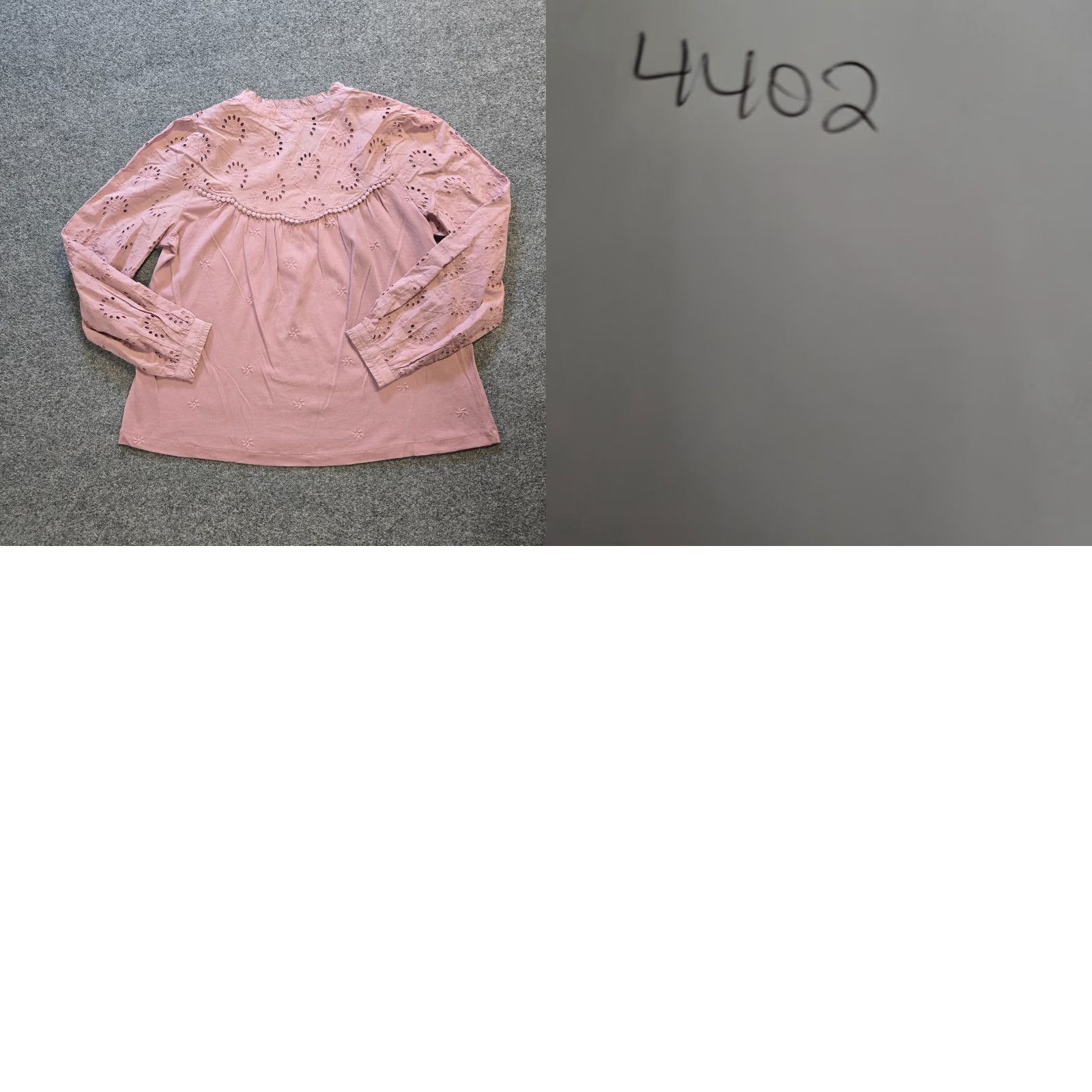 FatFace Fat Face Top Womens Size 10 Pink Peasant V Neck Eyelet Lace Sleeve Boho Casual Blouse Size L / US 10 / IT 46 - 8 Thumbnail
