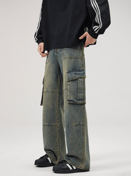 Japanese Brand × Jean Vintage multi-pocket patchwork cargo distressed jeans Size US 32 / EU 48 - 2 Thumbnail