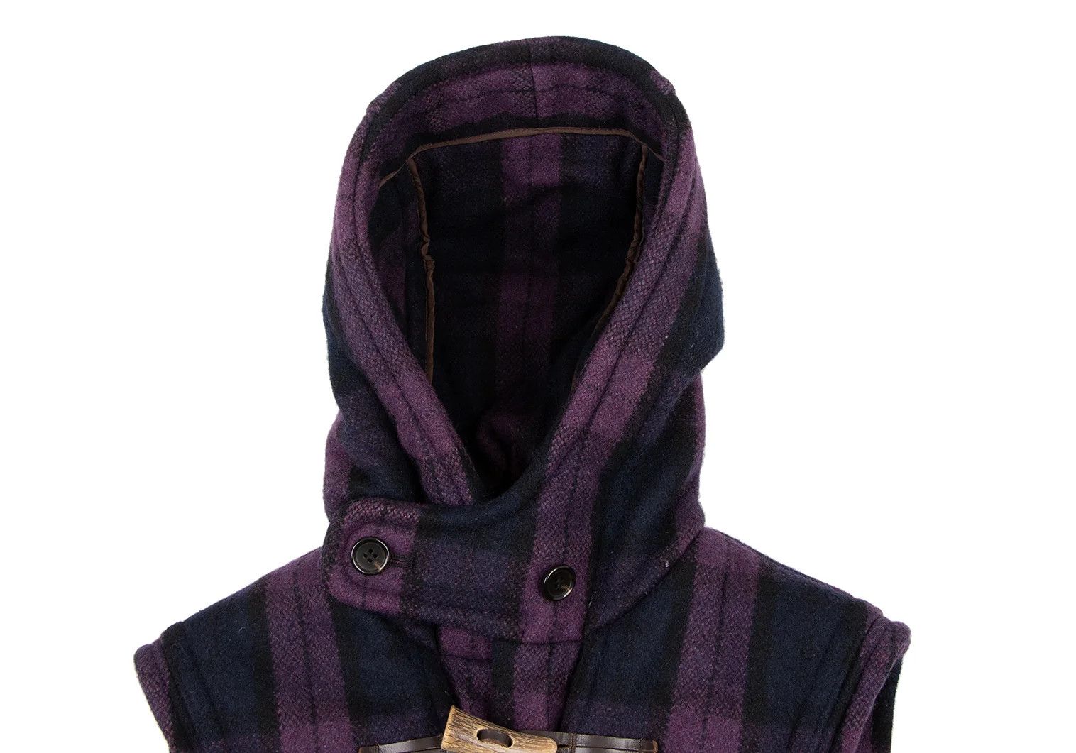 Ganryu Check Hooded Down Vest in Purple, Navy, and Green Size US S / EU 44-46 / 1 - 7 Thumbnail