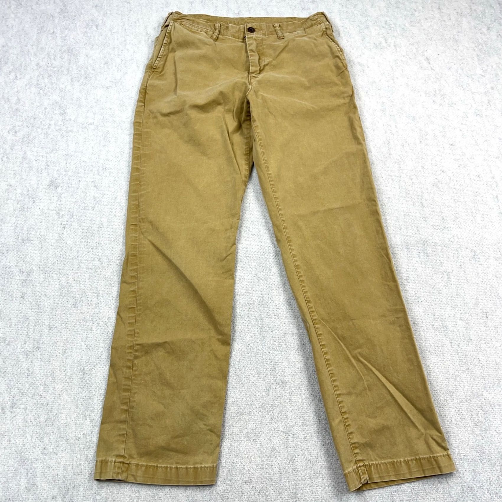 American Eagle Outfitters American Eagle Pants Men 30x34 Brown Chino Relaxed Straight Khaki Dress Slacks Size US 30 / EU 46 - 6 Thumbnail