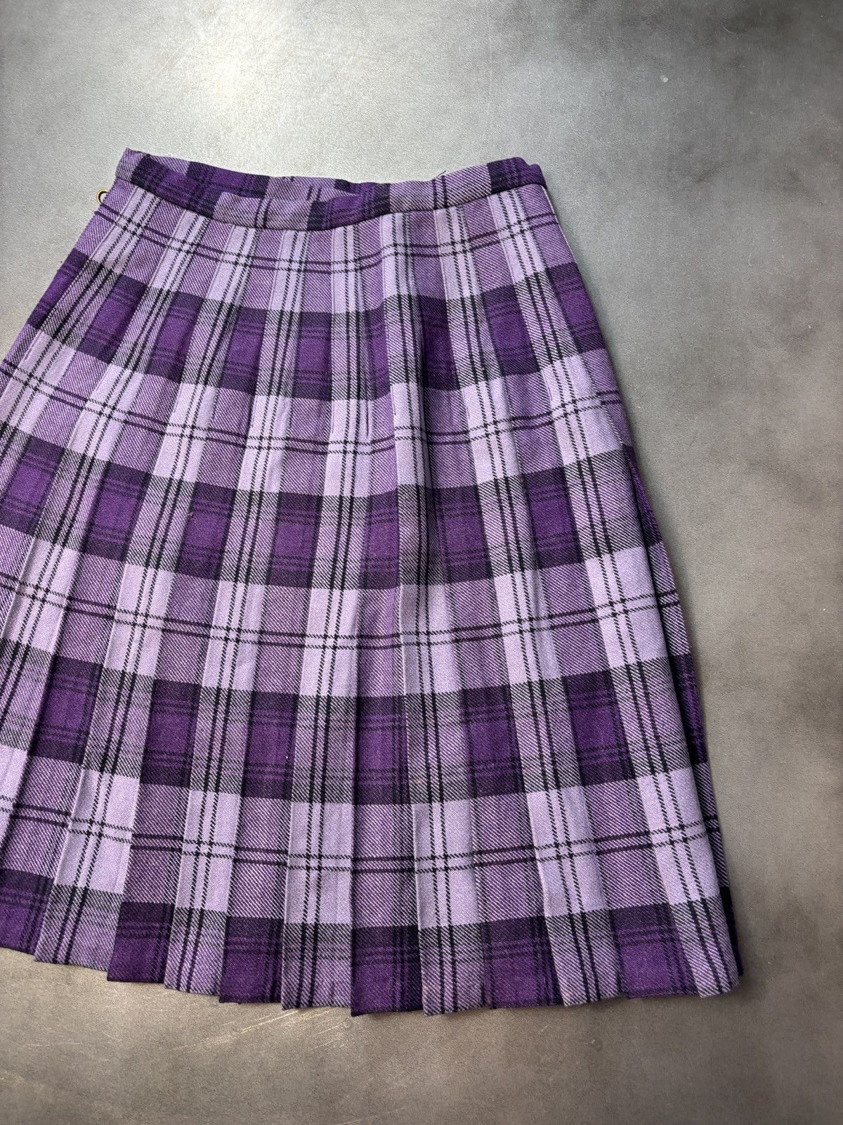 Marks & Spencer × Vintage 1960s Plaid Skirt Vintage St. Michaels England Tartan School Size 23" - 21 Thumbnail