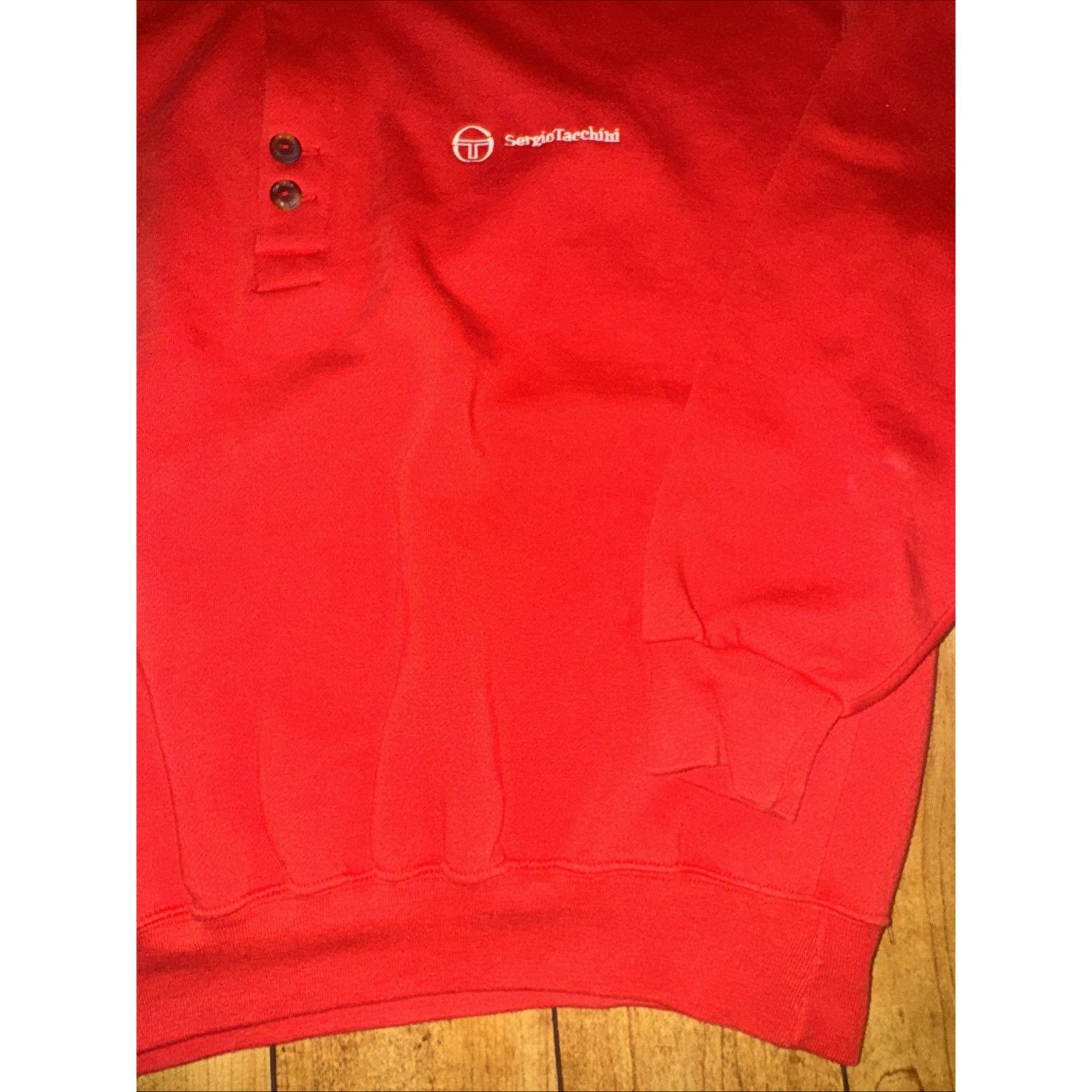 Sergio Tacchini Vintage Sergio Tacchini Sweatshirt Red Collared Pullover M Size US M / EU 48-50 / 2 - 2 Thumbnail