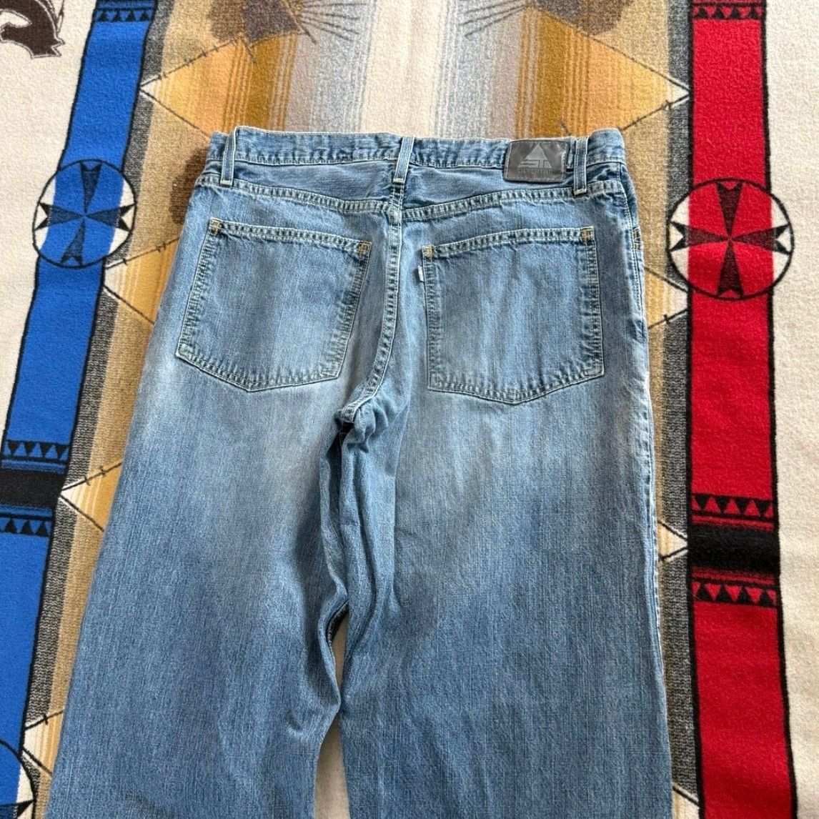Levi's VINTAGE Levi’s Silvertab Baggy Denim Jeans 36x30 Wide-Leg Blue Men N/A Mens Grunge Skater Y2K Size US 36 / EU 52 - 7 Thumbnail