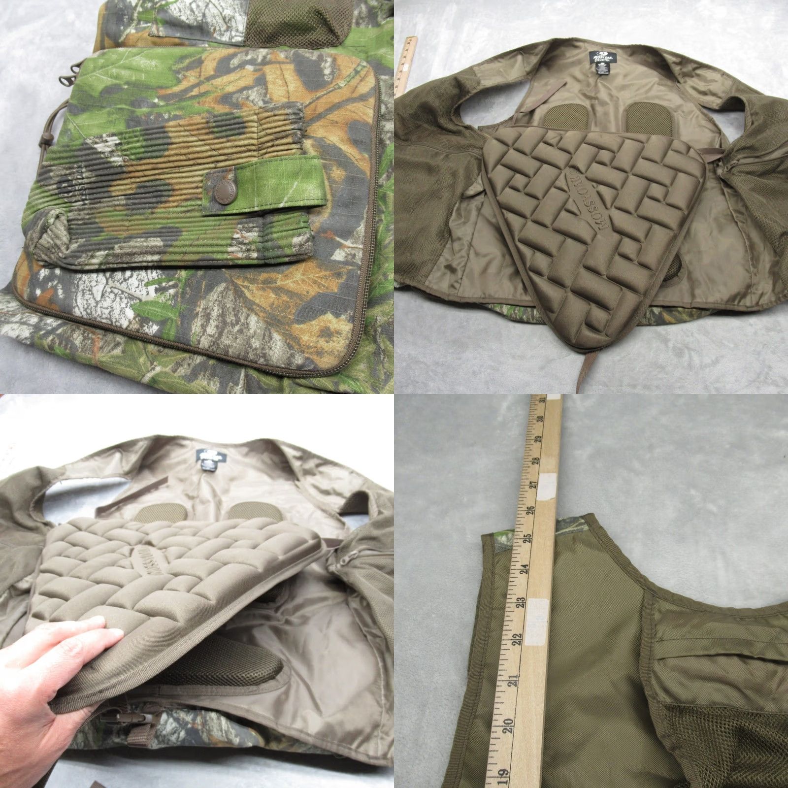 Vintage Mossy Oak Green Camo Hunting Vest FullZip Hat & Net Shootin Obsession Medium Men Size US M / EU 48-50 / 2 - 8 Thumbnail