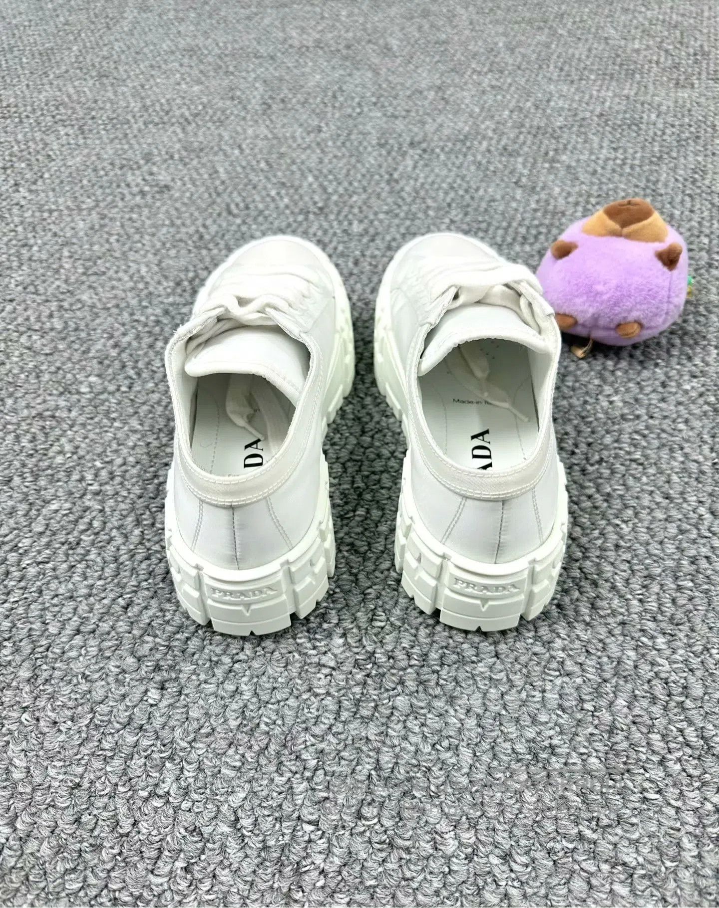 Prada Prada White Triangle Logo Biscuit Shoes| Size US 5 / IT 35 - 3 Thumbnail