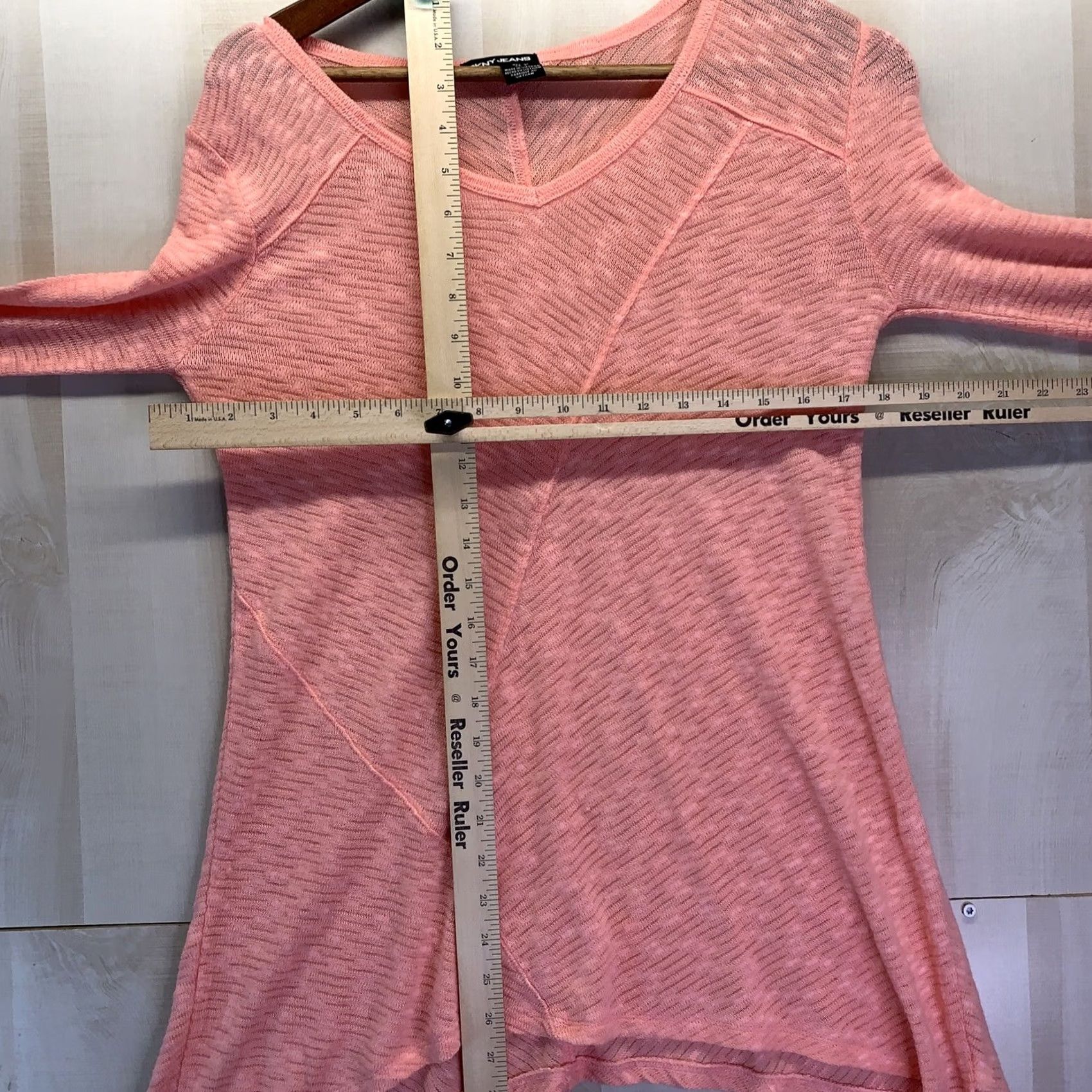 DKNY DKNY Women’s S Pink Sheer Woven Tunic 3/4 Sleeve Top Shirt -4070 Mens Womens Boys Girls Size S / US 4 / IT 40 - 3 Thumbnail