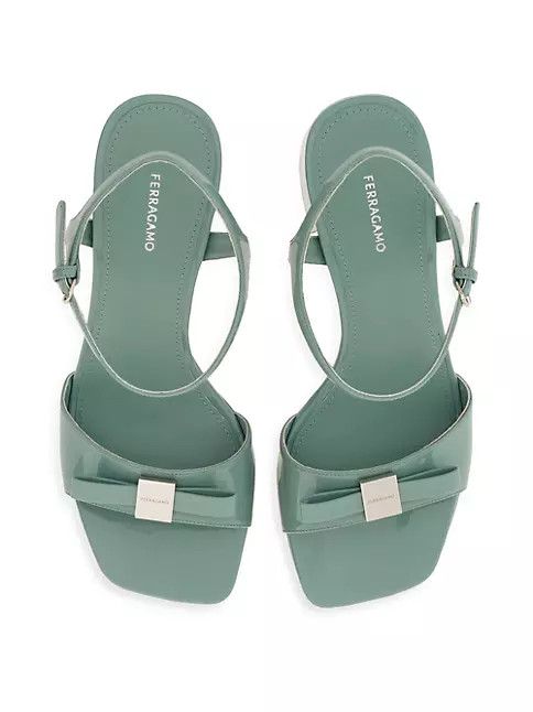 Salvatore Ferragamo o1s1rm0924 Patent Leather Sandals in Green Size US 7.5 / IT 37.5 - 4 Thumbnail