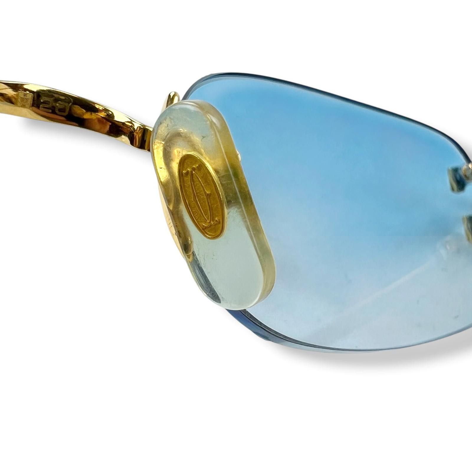 Cartier Cartier Gold Madison C Decor Rimless Sunglasses Size ONE SIZE - 9 Thumbnail