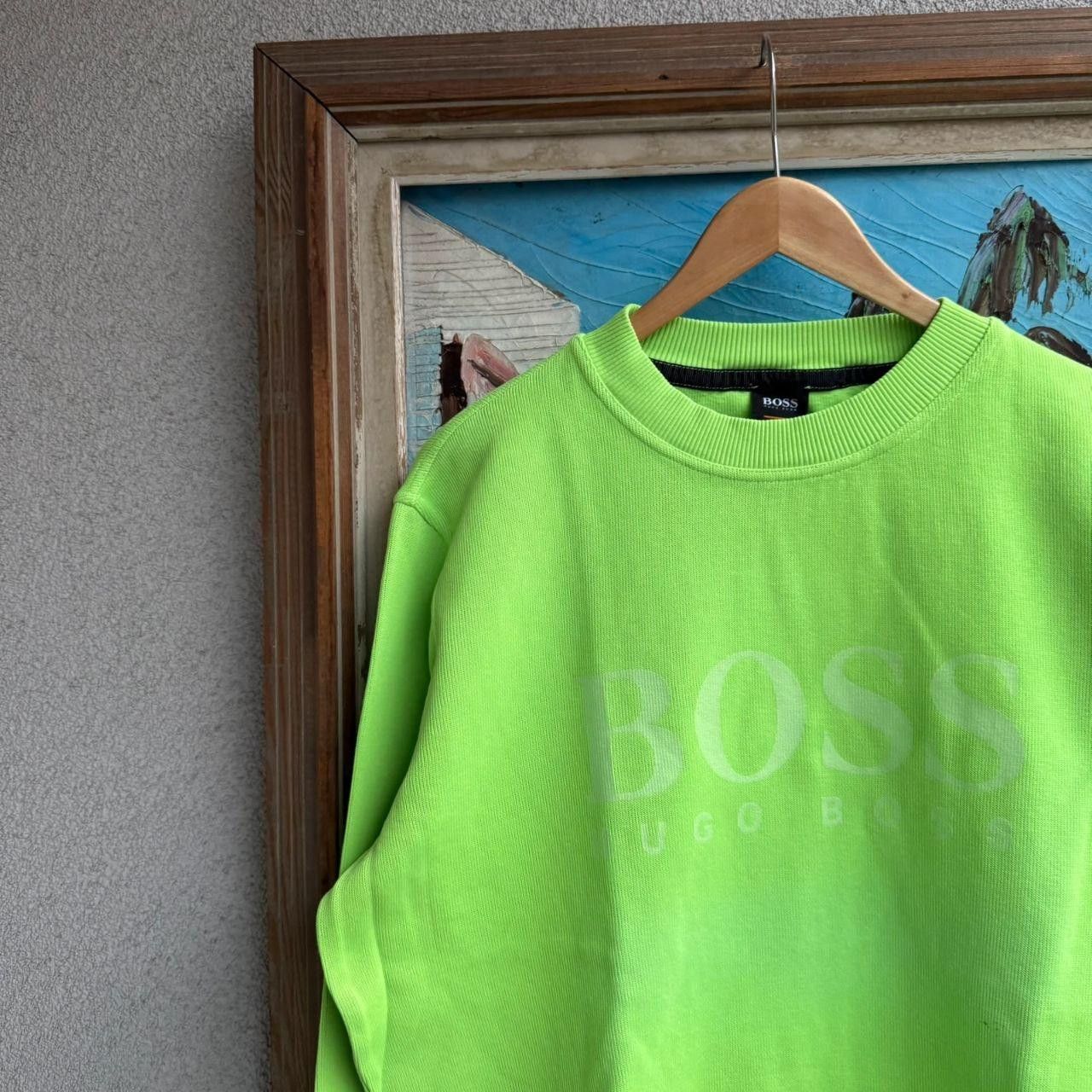 Hugo Boss Hugo Boss Crewneck Sweatshirt Neon Yellow Logo Size US M / EU 48-50 / 2 - 3 Thumbnail